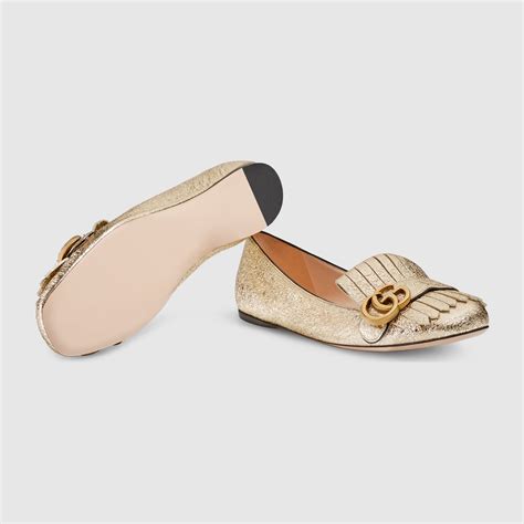 gucci leather heart ballet flat|Gucci ballerina flats.